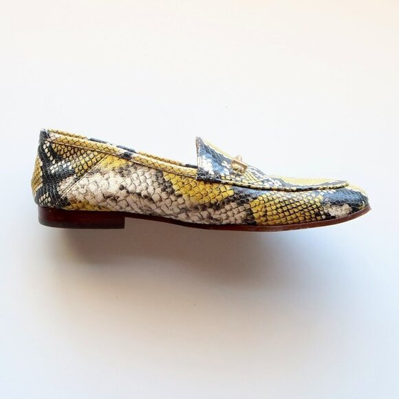 Sam Edelman Lior Yellow Snakeskin Leather Horse-bit Loafers, Slip On Shoes Sz. 8 - Picture 11 of 16